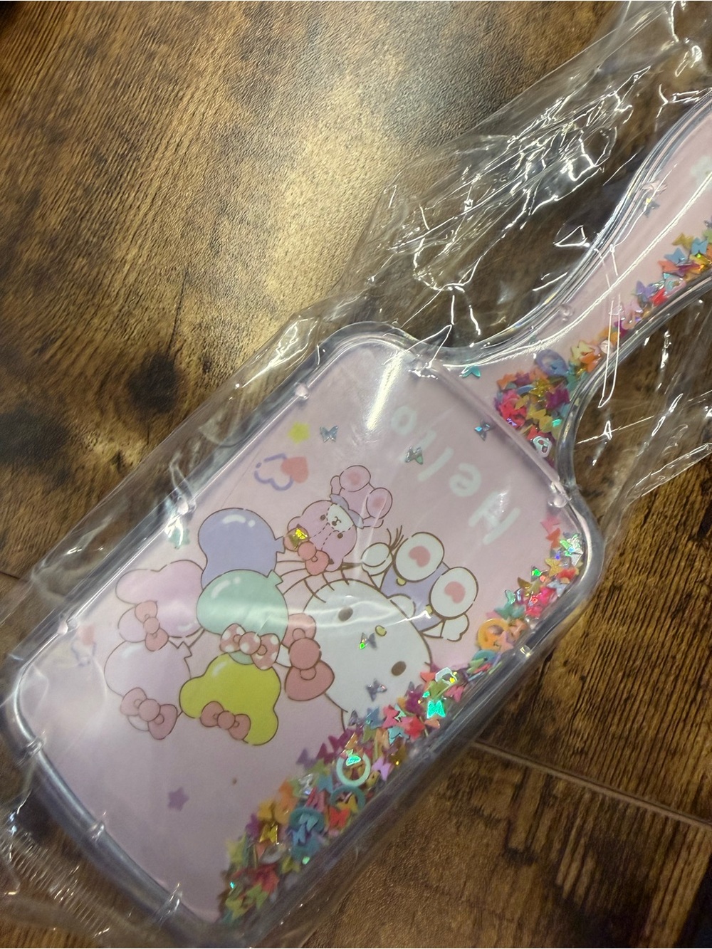 Hello Kitty Pink Glitter Paddle Hair Brush
